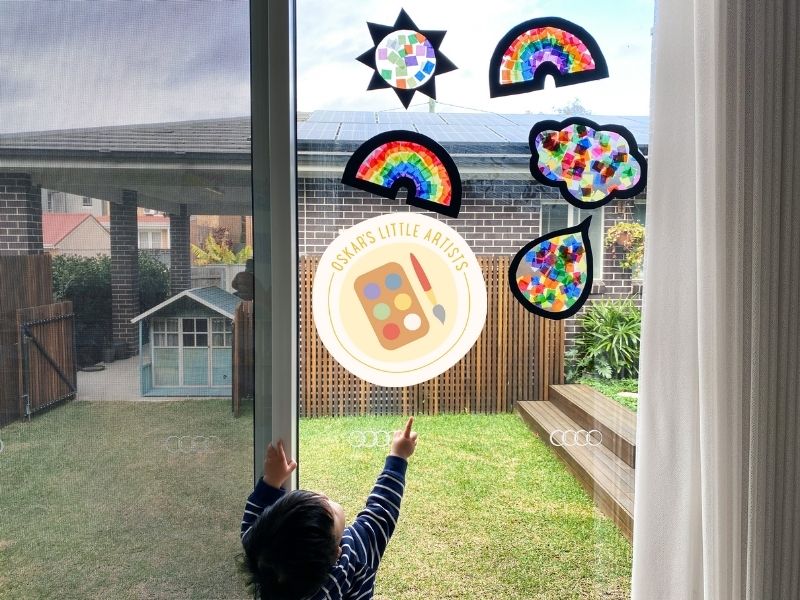 Create your own sun catcher window art craft activity for kids