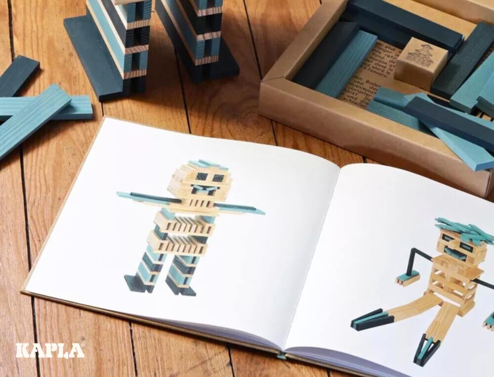 KAPLA construction art book and building planks at Oskar's Wooden Ark in Australia