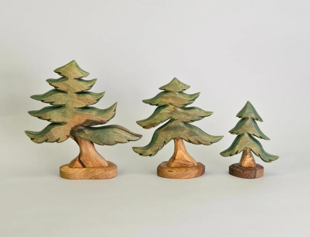 Predan Handmade Wooden Pine Trees for Small World Play, from Oskar's Wooden Ark in Australia