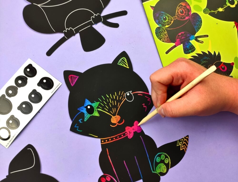 Ursus animal scratch art paper craft kit at Oskar's Wooden Ark in Australia