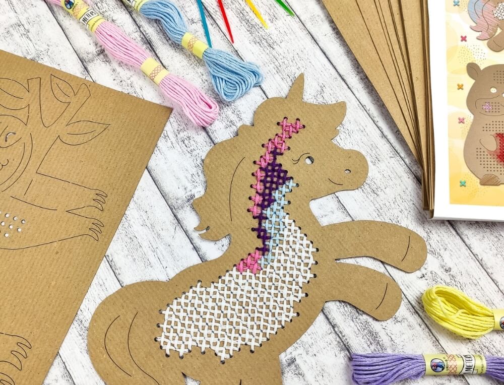 Ursus Textile Art & Crafts Unicorn Embroidery Kit at Oskar's Wooden Ark in Australia