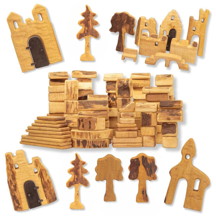 Bikeho Wooden Building Blocks Bundle