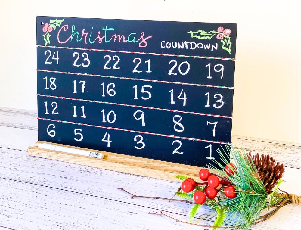 Chalkboard Christmas Countdown at Oskar's Wooden Ark in Australia