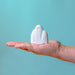 BumbuToys Wooden White Ghost Figurine in Adult's Hand for Size Comparison