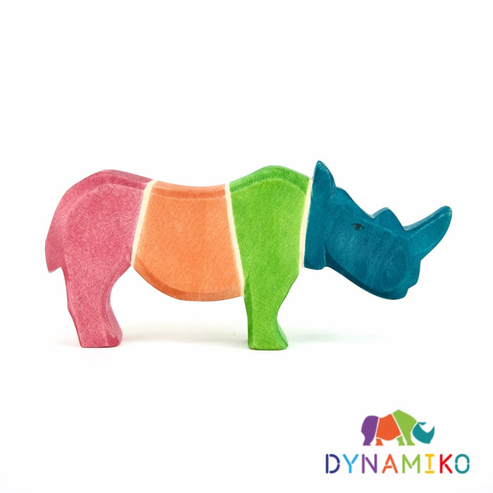 Dynamiko Wooden Animal Figure Rhino Toy from Australia