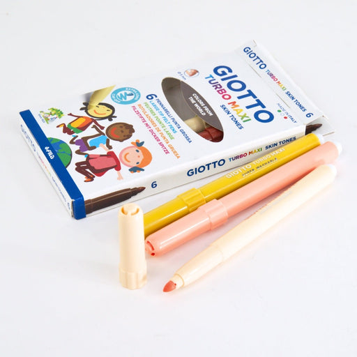 GIOTTO Turbo Maxi Felt Tip Pens Hangable Cardboard Box Skin Tones 6 Colours from Australia