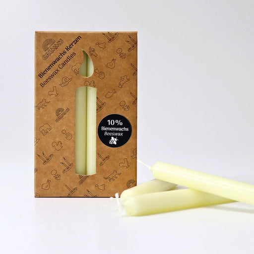 Grimm's 10% Beeswax Cream White Candles Pack of 12 from Australia