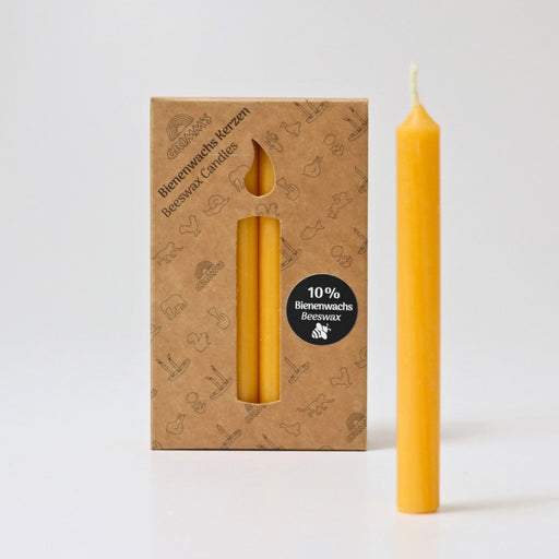 Grimm's Candles Amber 10% Beeswax Pack of 12 from Australia