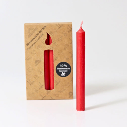 Grimm's 10% Beeswax Red Candles in Pack of 12 from Australia