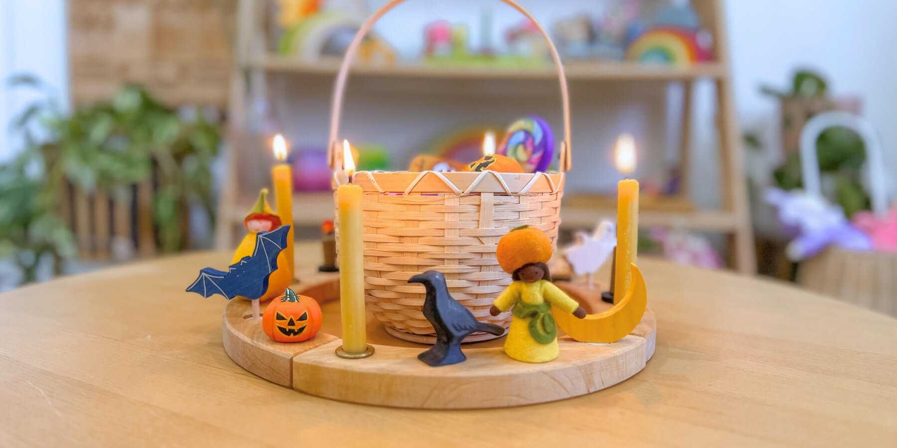 Halloween basket and products from Oskar's Wooden Ark in Australia