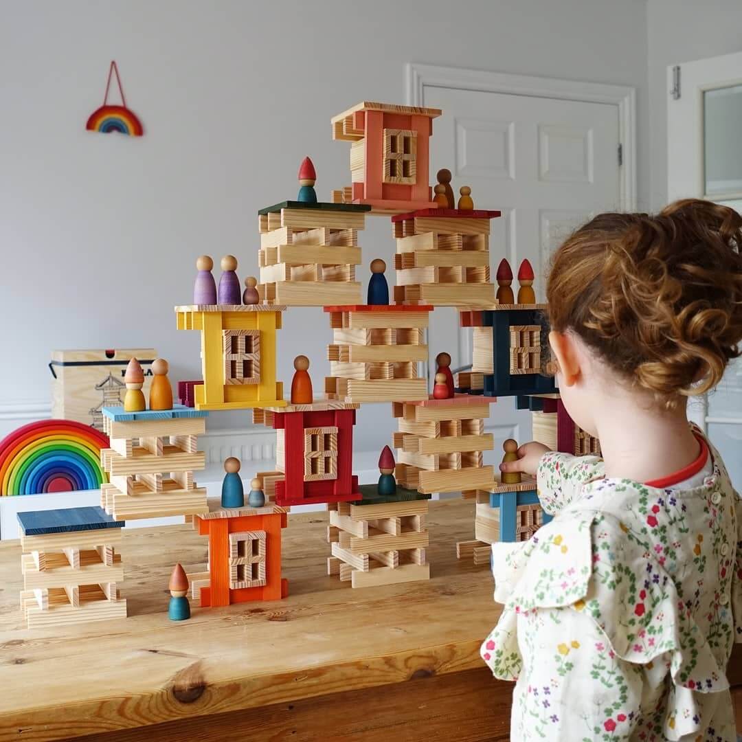 Small World Play with KAPLA wooden building planks from Oskar's Wooden Ark in Australia 