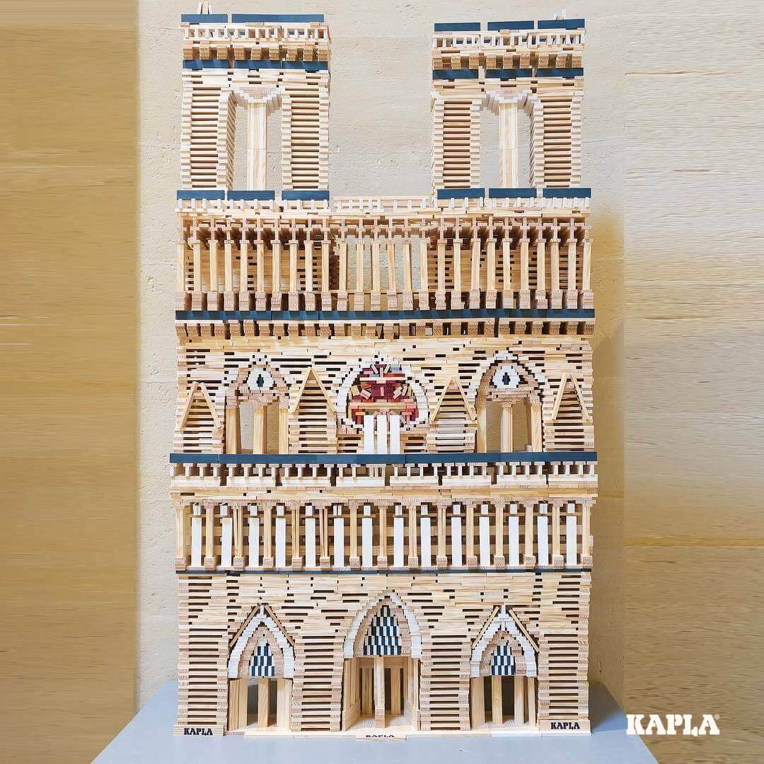 Cathedral construction using KAPLA wooden building planks from Oskar's Wooden Ark in Australia