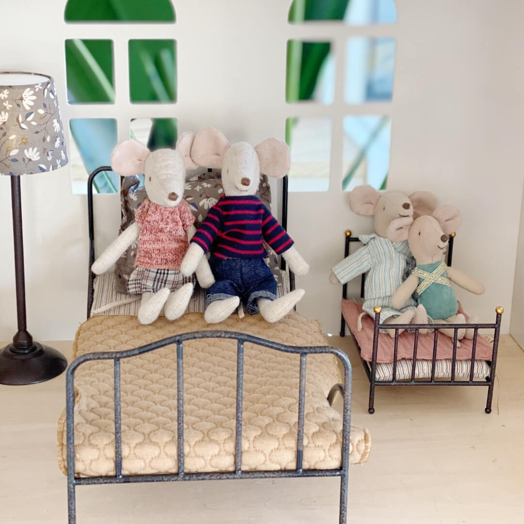 Maileg Mice in beautiful dolls' house with furniture and accessories at Oskar's Wooden Ark in Australia