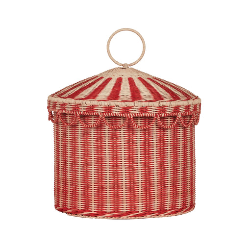 OENBAS-CIR-RE-O Circus Tent Toy Basket – Red & Straw