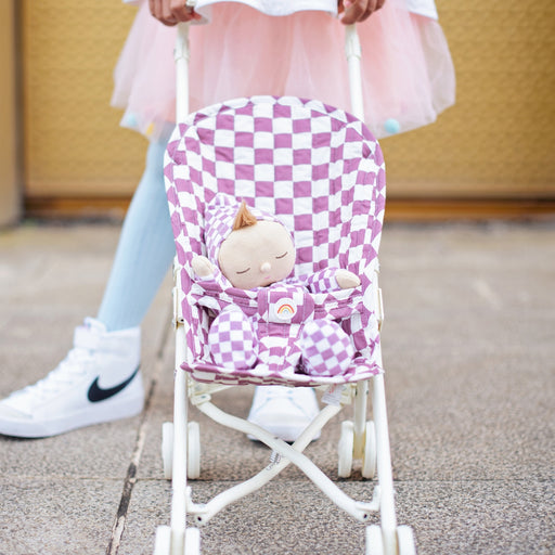 OETDLASOL-PL-O Olli Ella Sollie Stroller - Plum Check