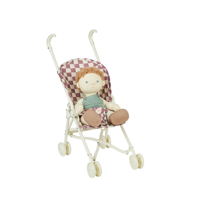 OETDLASOL-PL-O Olli Ella Sollie Stroller - Plum Check