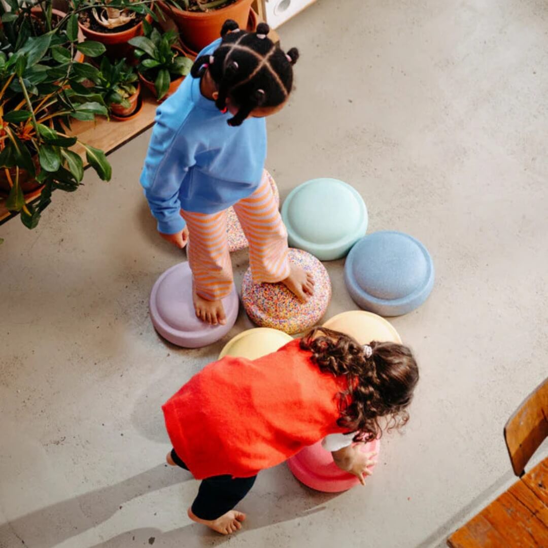 Collaborative play and learning with Stapelstein Stepping and Balancing Stones, Australia