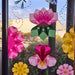 DIY Window Art Spring Flower Decor using coloured translucent Folding Papers from Australia