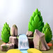 BumbuToys Waterscape Wooden Figures River Plate, Waterfall & Mossy Rocks Set of 7 from Australia