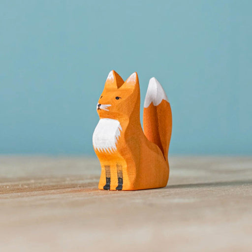 BumbuToys Handcrafted Wooden Animal Sitting Fox Cub from Australia