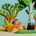 BumbuToys Handcrafted Wooden Animal Fox Running from Australia in a small-world play setting