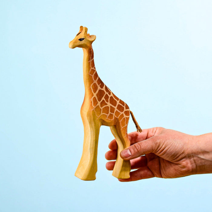 BumbuToys Handcrafted Wooden Animal Giraffe Female for Small World Play from Australia