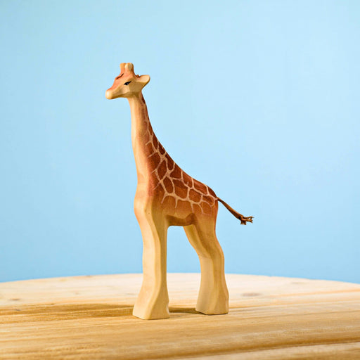 BumbuToys Handcrafted Wooden Animal Giraffe for Small World Play from Australia