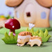 BumbuToys Handcrafted Wooden Animal Hedgehog from Australia in a small-world play setting