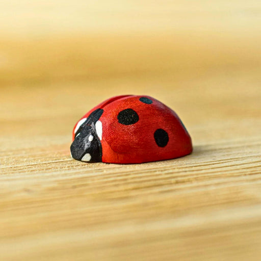BumbuToys Handcrafted Wooden Animal Figure Ladybug Insect for Small World Play from Australia