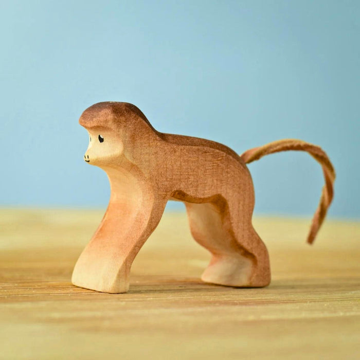 BumbuToys Handcrafted Wooden Animal Monkey for Small World Play from Australia