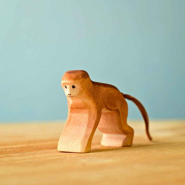 BumbuToys Handcrafted Wooden Animal Monkey for Small World Play from Australia