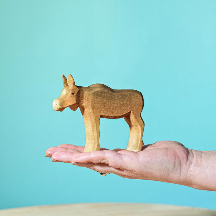BumbuToys Handcrafted Wooden Animal Moose Calf from Australia