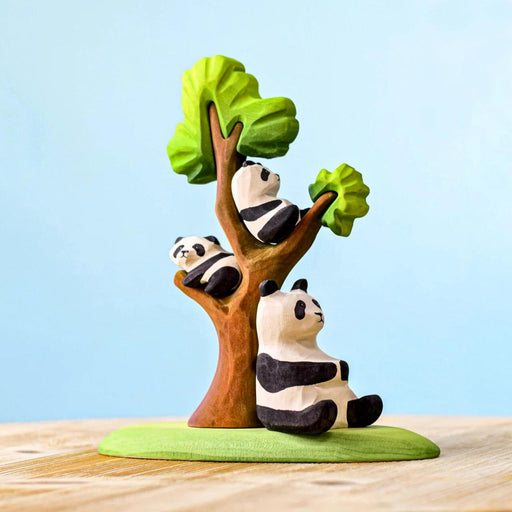 Handcrafted Wooden Animal Figure Panda Bear for Small World Play from Australia