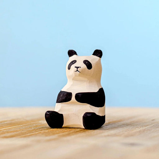 Handcrafted Wooden Animal Figure Panda Bear for Small World Play from Australia