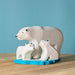 BumbuToys Handcrafted Wooden Animal Polar Bear Baby Sitting from Australia in a small-world play setting