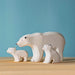 BumbuToys Handcrafted Wooden Animal Polar Bear Baby Sitting from Australia in a small-world play setting