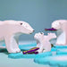 BumbuToys Handcrafted Wooden Animal Polar Bear Baby Sitting from Australia in a small-world play setting