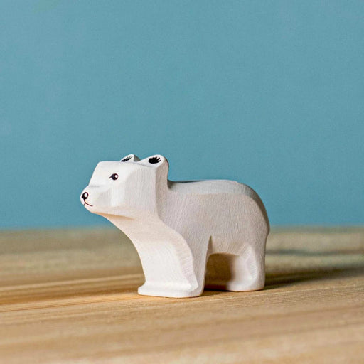 BumbuToys Handcrafted Wooden Animal Polar Bear Baby from Australia