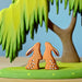 BumbuToys Handcrafted Wooden Animal Curious Rabbit from Australia in a small-world play setting