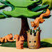 BumbuToys Handcrafted Wooden Animal Running Squirrel from Australia in a small-world play setting