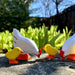 BumbuToys Handcrafted Wooden Farm Chicken Family in White from Australia