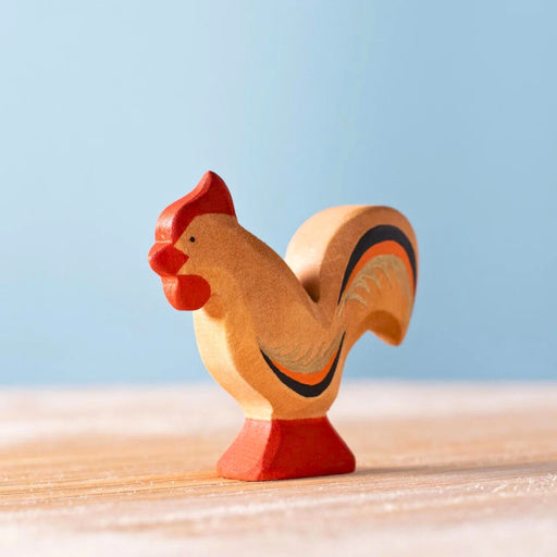 BumbuToys Handcrafted Wooden Farm Animal Rooster from Australia