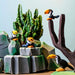 BumbuToys Handcrafted Wooden Bird Toucan Family Set from Australia in a small-world play setting