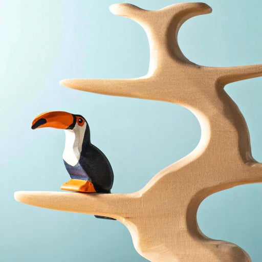 BumbuToys Handcrafted Wooden Bird Toucan Sitting from Australia