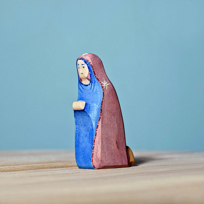 BumbuToys Handcrafted Wooden Christmas Figures Baby Jesus, Mary & Joseph for Small World Play and Christmas Nativity Scene Decor from Australia