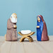 BumbuToys Handcrafted Wooden Christmas Figures Baby Jesus, Mary & Joseph for Small World Play and Christmas Nativity Scene Decor from Australia