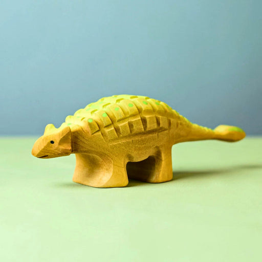 BumbuToys Handcrafted Wooden Dinosaur Ankylosaurus for Small World Play from Australia
