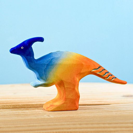 BumbuToys Handcrafted Wooden Dinosaur Parasaurolophus for Small World Play from Australia