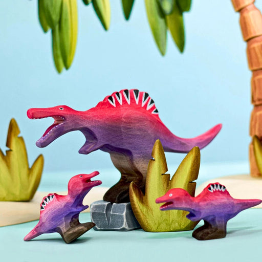 BumbuToys Handcrafted Wooden Dinosaur Spinosaurus for Small World Play from Australia
