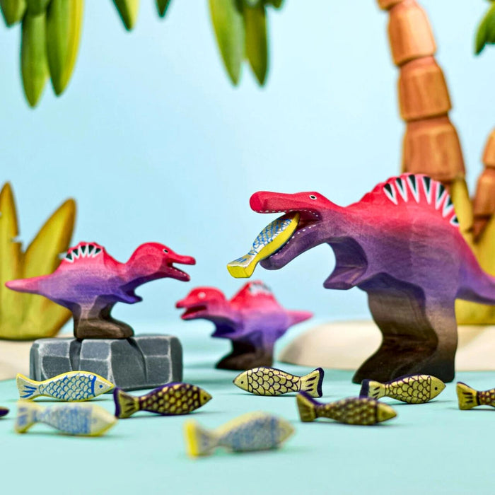 BumbuToys Handcrafted Wooden Dinosaur Spinosaurus for Small World Play from Australia